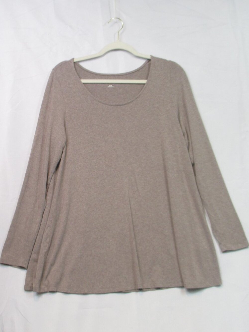 Soft Surroundings Womens Beige Viscose Spandex Scoop Neck Long Sleeve Tunic S